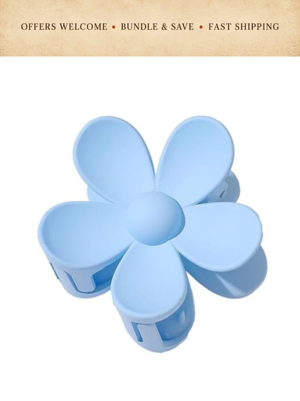 Matte Flower Hair Clips Strong Gripping Claw Clips for Girls All Hair Types